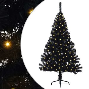 vidaXL Artificial Pre-lit Christmas Tree Black 120 cm PVC