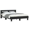 vidaXL Bed Frame with LED without Mattress Black 140x200 cm