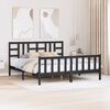 vidaXL Bed Frame without Mattress Black Solid Wood Pine