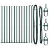 vidaXL Fence Post with Concrete Base 13 pcs Green Powder-Coated Steel