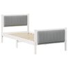 vidaXL Bed frame White and light grey 90 x 200 cm Solid pine wood