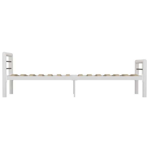 vidaXL Bed Frame White and Black Metal 90x200 cm