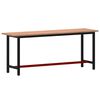 vidaXL Workbench 200x55x81,5 cm Solid Wood Beech and Metal