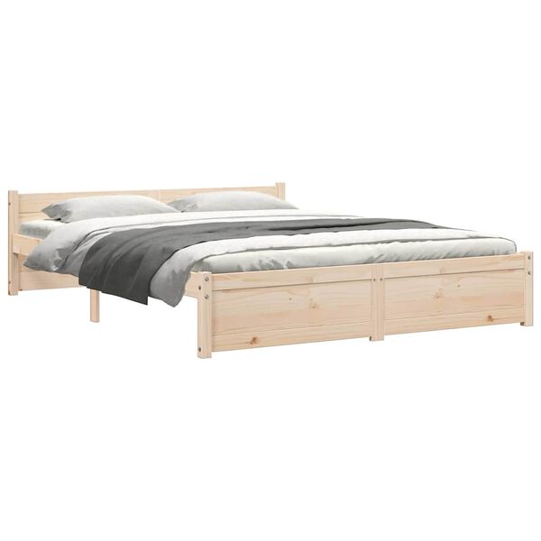 vidaXL Bed Frame without Mattress Solid Wood 140x190 cm