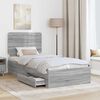 vidaXL Bed Frame with Drawer Grey Sonoma 100 x 200 cm Engineered Wood