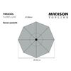 Madison Garden Parasol Flores Luxe 300 cm Round Light Grey