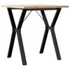 vidaXL Dining Table Y-Frame 70x70x75.5 cm Solid Wood Pine and Steel