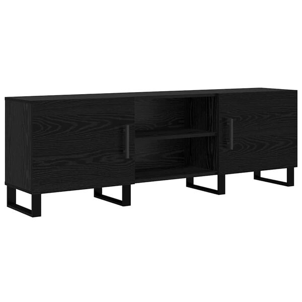 vidaXL TV Cabinet Black Oak 150 x 30 x 50 cm Engineered Wood