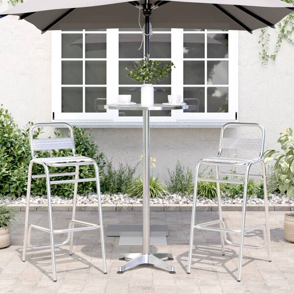 vidaXL Outdoor Bar Table Height Adjustable &Oslash;59.5x70/109.5 cm Aluminium