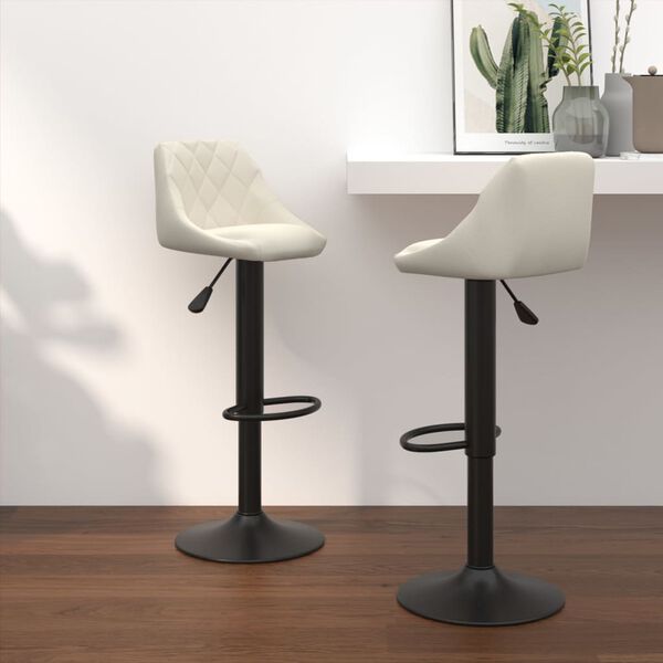vidaXL Bar Stools 2 pcs Cream Velvet
