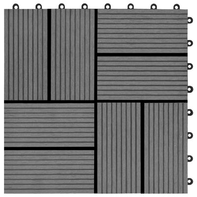 vidaXL 22 pcs Decking Tiles 30x30 cm 2 sqm WPC Grey