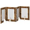 vidaXL Foldable Dog Gate with Stands 4 pcs Smoked Oak 241 cm
