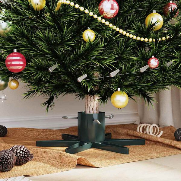 vidaXL Christmas Tree Stand 1.73 Green 50 x 50 x 15.5 cm Steel