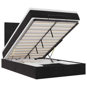 vidaXL Ottoman Bed with Mattresses Black 120x200cm Velvet