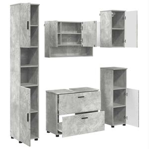 vidaXL Bathroom Furniture Set 5 pcs Concrete Grey