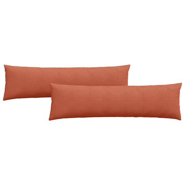 vidaXL Sofa Pillows 2 pcs Red Orange 145 x 40 cm Corduroy Fabric