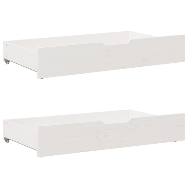 vidaXL Under-Bed Drawers 2 pcs White 95x55x17 cm Solid Wood Pine