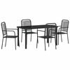 vidaXL Garden Dining Set 5 pcs Black Powder-Coated Steel