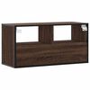 vidaXL TV Cabinet Brown Oak 80x31x39.5 cm Engineered Wood and Metal
