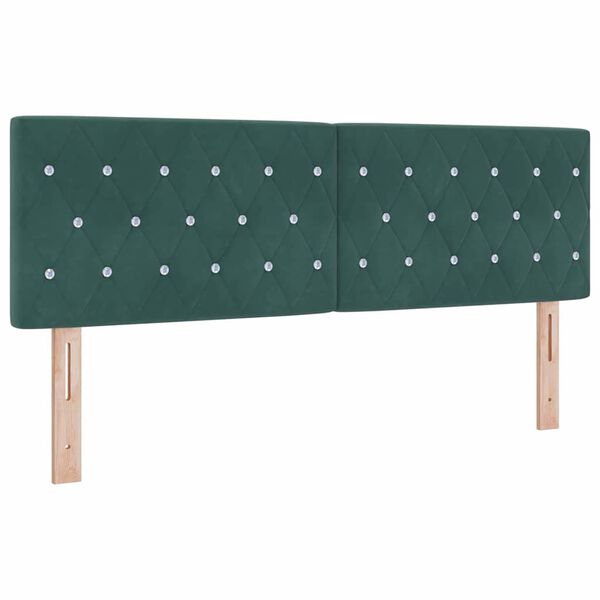 vidaXL LED Headboard with LED Strip Lights Dark Green 144 cm Polyester