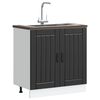 vidaXL Sink Base Cabinet Lucca Black Engineered Wood