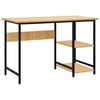vidaXL Computer Desk Black and Light Oak 105x50x72 cm MDF and Metal