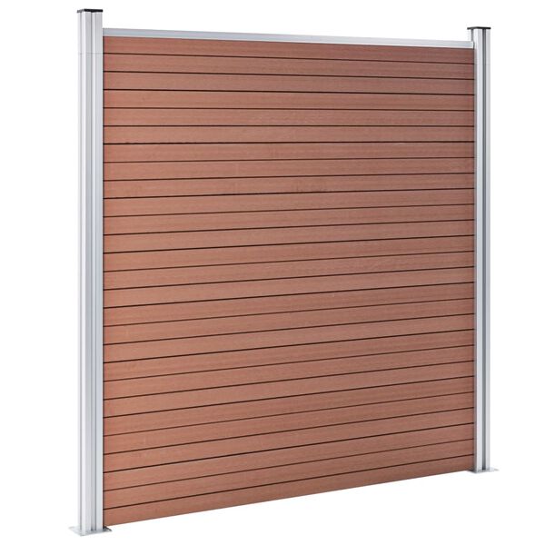 vidaXL WPC Fence Set 10 Square + 1 Slanted 1830x186 cm Brown