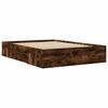 vidaXL Bed Frame without Mattress Smoked Oak 135x190 cm Double Engineered Wood