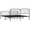 vidaXL Metal Bed Frame without Mattress with Footboard Black 193x203cm