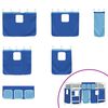 vidaXL Kids'Loft Bed Frame with Curtains White and Blue 75 x 190 cm
