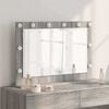 vidaXL Vanity Mirror with LED Strip Lights Grey Sonoma 80 x 55 x 18 cm