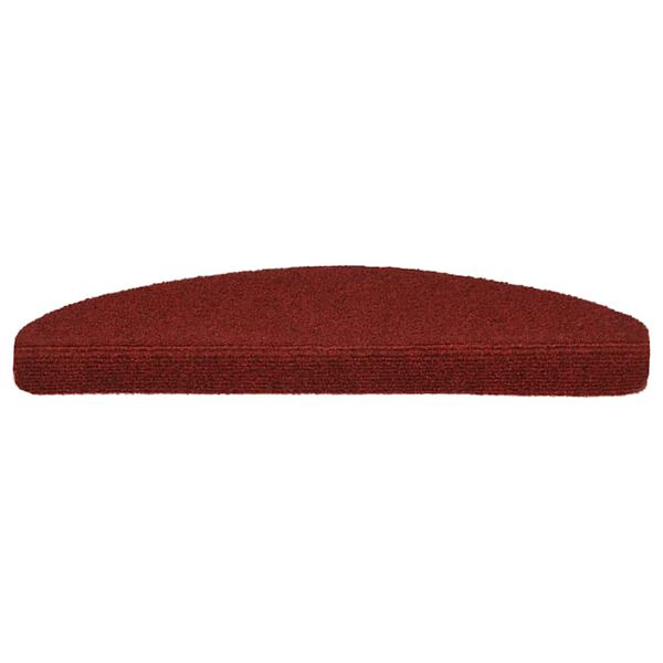 vidaXL Stair Mats Self-adhesive 30 pcs 65x21x4 cm Bordeaux Red Half Round Large