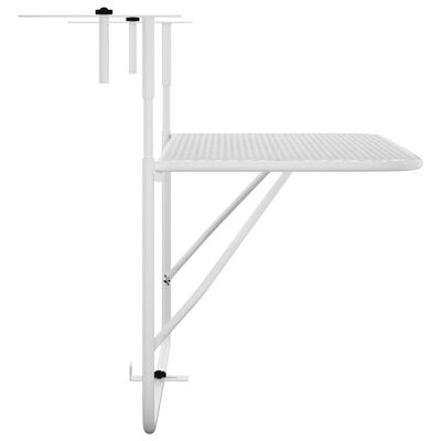vidaXL Balcony Table White 60x40 cm Steel