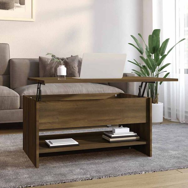 vidaXL Coffee Table Brown Oak 80x50x40 cm Engineered Wood