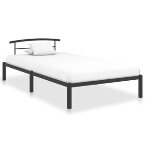 vidaXL Bed Frame without Mattress Black Metal 100x200 cm