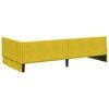 vidaXL Corner Bed Frame with Headboard Yellow 100 cm x 200 cm Velvet