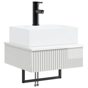 vidaXL Wall-Mounted Wash Basin High Gloss White 40 x 41 x 39 cm