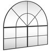vidaXL Wall Mirror Black 100x90 cm Arch Iron