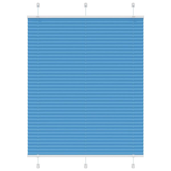 vidaXL Pleated Blind Blue 105x150 cm Fabric Width 104.4 cm Polyester