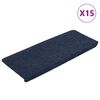 vidaXL Stair Mats Self-adhesive 15 pcs 65x24.5x3.5 cm Blue