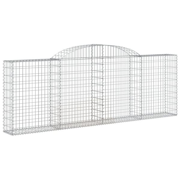 vidaXL Arched Gabion Baskets 6 pcs 300x30x100/120 cm Galvanised Iron