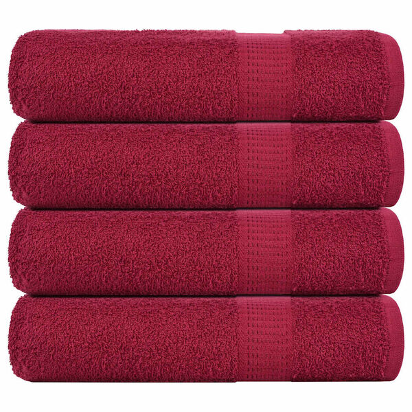 vidaXL Bath Towels "FROGN" 4 pcs Bordeaux 100x150 cm 360 gsm