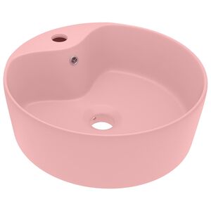 vidaXL Luxury Wash Basin with Overflow Matt Pink 36x13 cm Ceramic