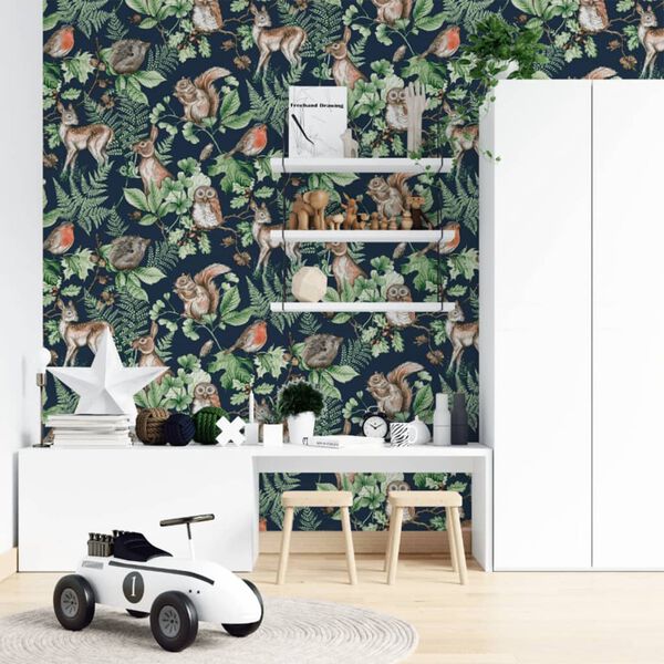 Noordwand Wallpaper Kids @ Home Woodland Animals Blue