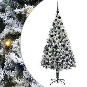vidaXL Artificial Christmas Tree with 300 LEDs with Stand White 180 cm