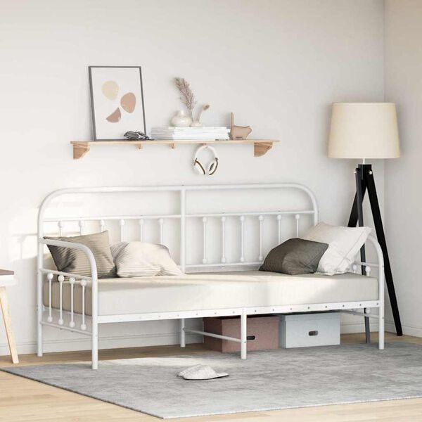 vidaXL Daybed Frame White 75 x 190 cm Powder-Coated Steel