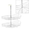 vidaXL 2-Tier Kitchen Wire Basket Silver 180 Degree 75x38x80 cm