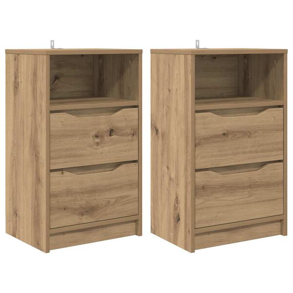 vidaXL Bedside Tables with Drawer 2 pcs Artisan Oak 40 x 30 x 467 cm