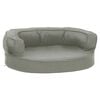 vidaXL Dog Bed Mattress | Grey | Polyester fabric in linen look | 60 x 42 cm
