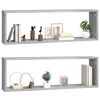 vidaXL Wall Cube Shelves 2 pcs Grey Sonoma 80x15x26.5 cm Engineered Wood